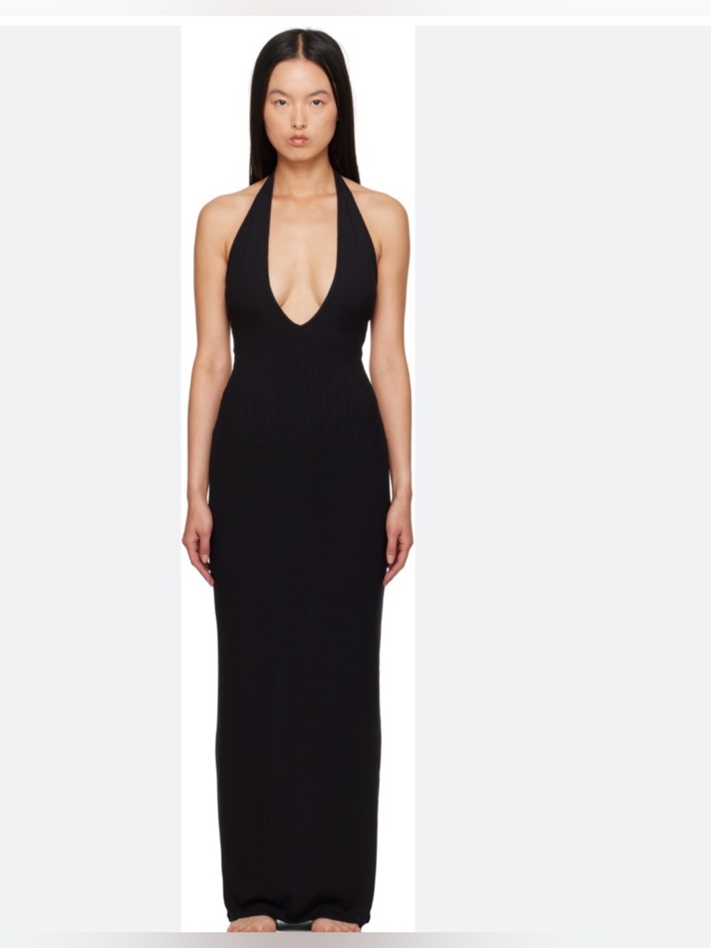 SKIMS SOFT LOUNGE BLACK HALTER DRESS NWT SIZE MEDIUM